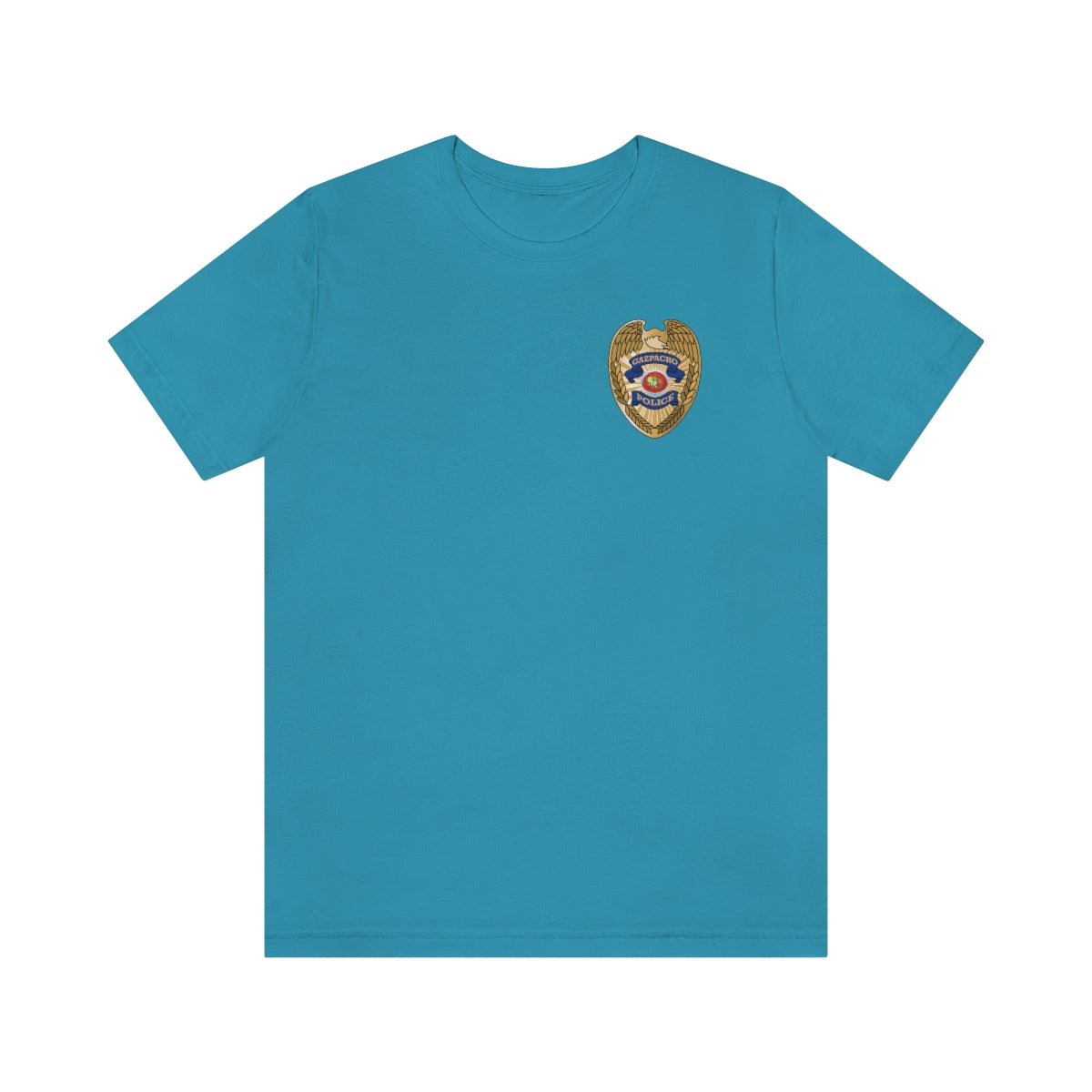 Gazpacho Police Unisex T-shirt (Read the back!).